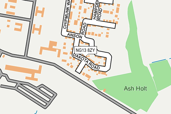 NG13 8ZY map - OS OpenMap – Local (Ordnance Survey) NG13 8ZY map - OS OpenMap – Local (Ordnance Survey)