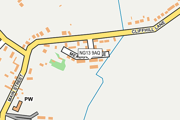 NG13 9AQ map - OS OpenMap – Local (Ordnance Survey) NG13 9AQ map - OS OpenMap – Local (Ordnance Survey)