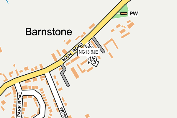 NG13 9JE map - OS OpenMap – Local (Ordnance Survey) NG13 9JE map - OS OpenMap – Local (Ordnance Survey)