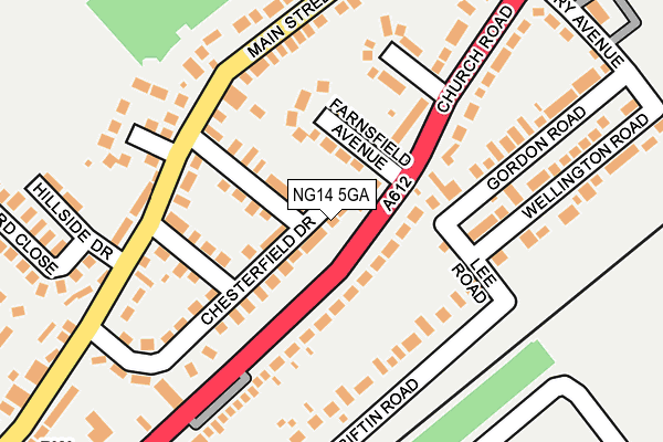 NG14 5GA map - OS OpenMap – Local (Ordnance Survey) NG14 5GA map - OS OpenMap – Local (Ordnance Survey)