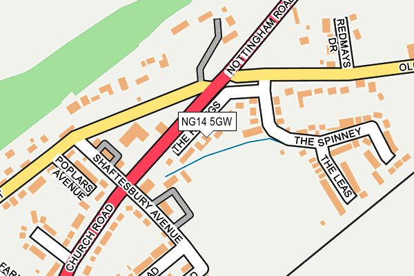 NG14 5GW map - OS OpenMap – Local (Ordnance Survey) NG14 5GW map - OS OpenMap – Local (Ordnance Survey)