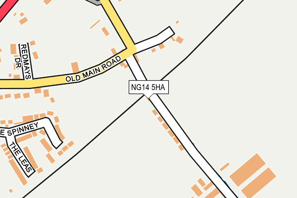 NG14 5HA map - OS OpenMap – Local (Ordnance Survey) NG14 5HA map - OS OpenMap – Local (Ordnance Survey)
