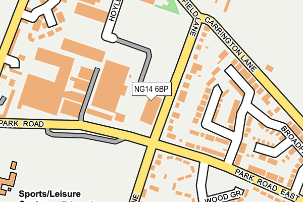 NG14 6BP map - OS OpenMap – Local (Ordnance Survey) NG14 6BP map - OS OpenMap – Local (Ordnance Survey)