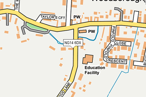 NG14 6DX map - OS OpenMap – Local (Ordnance Survey) NG14 6DX map - OS OpenMap – Local (Ordnance Survey)