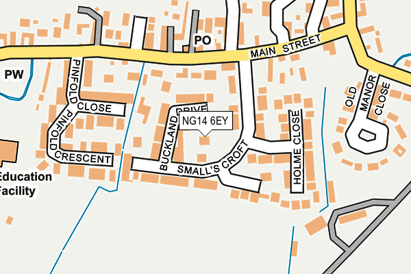 NG14 6EY map - OS OpenMap – Local (Ordnance Survey) NG14 6EY map - OS OpenMap – Local (Ordnance Survey)