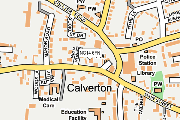 NG14 6FN map - OS OpenMap – Local (Ordnance Survey) NG14 6FN map - OS OpenMap – Local (Ordnance Survey)