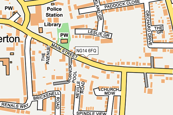 NG14 6FQ map - OS OpenMap – Local (Ordnance Survey) NG14 6FQ map - OS OpenMap – Local (Ordnance Survey)