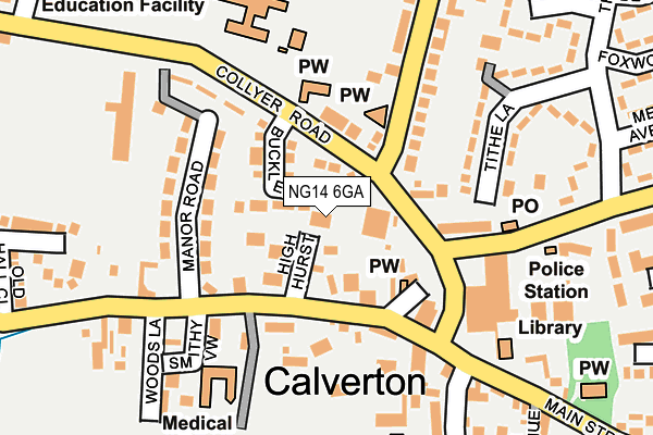 NG14 6GA map - OS OpenMap – Local (Ordnance Survey) NG14 6GA map - OS OpenMap – Local (Ordnance Survey)