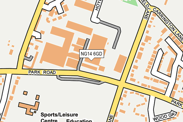 NG14 6GD map - OS OpenMap – Local (Ordnance Survey) NG14 6GD map - OS OpenMap – Local (Ordnance Survey)
