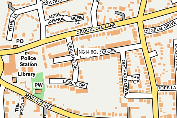 NG14 6GJ map - OS OpenMap – Local (Ordnance Survey) NG14 6GJ map - OS OpenMap – Local (Ordnance Survey)