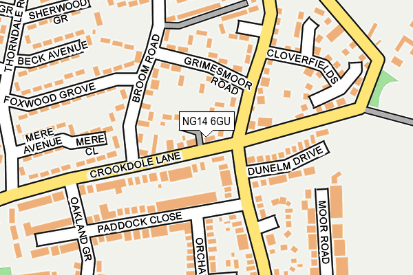NG14 6GU map - OS OpenMap – Local (Ordnance Survey) NG14 6GU map - OS OpenMap – Local (Ordnance Survey)