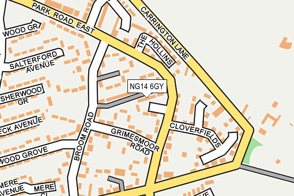 NG14 6GY map - OS OpenMap – Local (Ordnance Survey) NG14 6GY map - OS OpenMap – Local (Ordnance Survey)