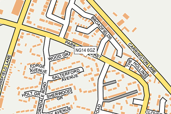 NG14 6GZ map - OS OpenMap – Local (Ordnance Survey) NG14 6GZ map - OS OpenMap – Local (Ordnance Survey)