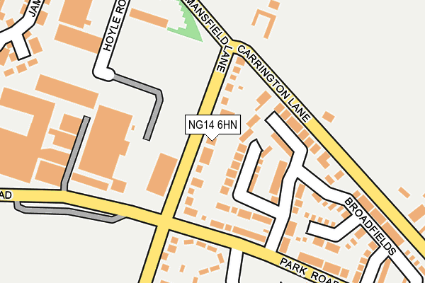 NG14 6HN map - OS OpenMap – Local (Ordnance Survey) NG14 6HN map - OS OpenMap – Local (Ordnance Survey)