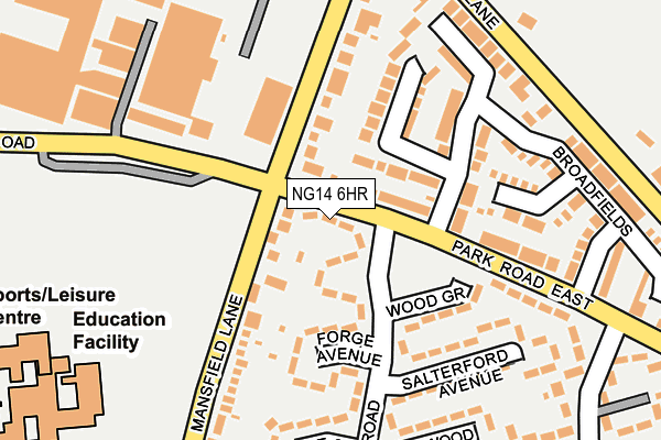 NG14 6HR map - OS OpenMap – Local (Ordnance Survey) NG14 6HR map - OS OpenMap – Local (Ordnance Survey)