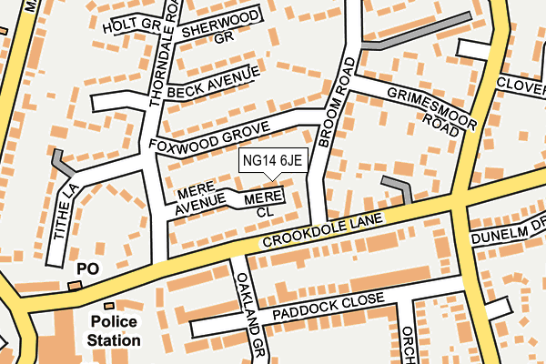 NG14 6JE map - OS OpenMap – Local (Ordnance Survey) NG14 6JE map - OS OpenMap – Local (Ordnance Survey)