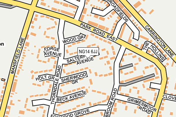 NG14 6JJ map - OS OpenMap – Local (Ordnance Survey) NG14 6JJ map - OS OpenMap – Local (Ordnance Survey)