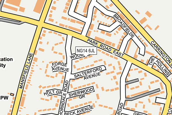 NG14 6JL map - OS OpenMap – Local (Ordnance Survey) NG14 6JL map - OS OpenMap – Local (Ordnance Survey)