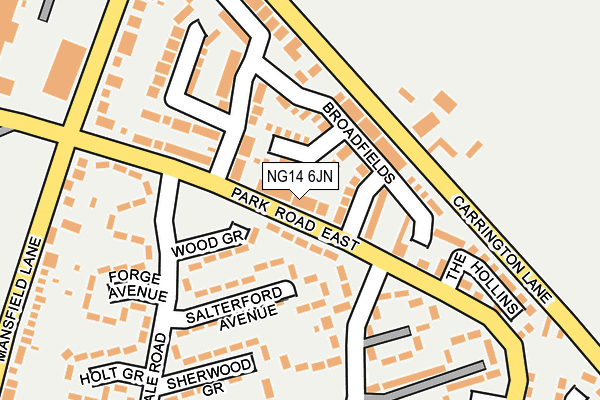 NG14 6JN map - OS OpenMap – Local (Ordnance Survey) NG14 6JN map - OS OpenMap – Local (Ordnance Survey)