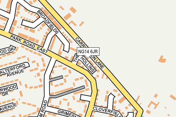 NG14 6JR map - OS OpenMap – Local (Ordnance Survey) NG14 6JR map - OS OpenMap – Local (Ordnance Survey)