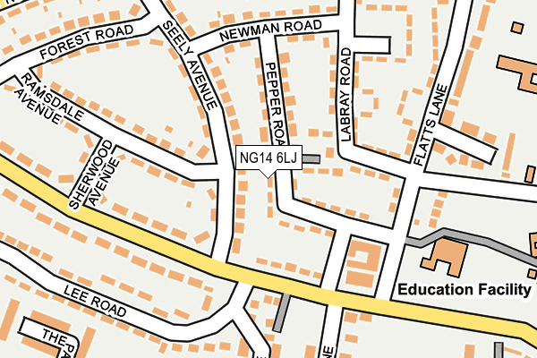NG14 6LJ map - OS OpenMap – Local (Ordnance Survey) NG14 6LJ map - OS OpenMap – Local (Ordnance Survey)