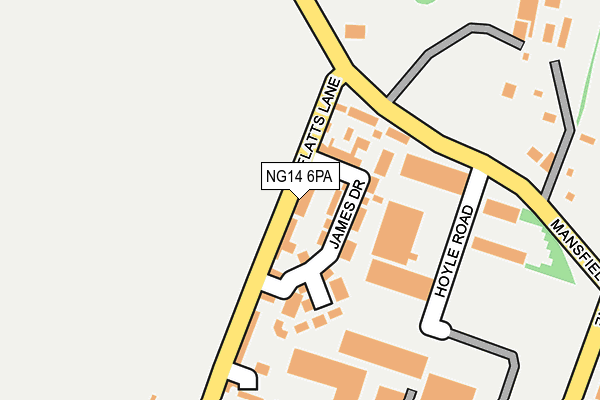 NG14 6PA map - OS OpenMap – Local (Ordnance Survey) NG14 6PA map - OS OpenMap – Local (Ordnance Survey)