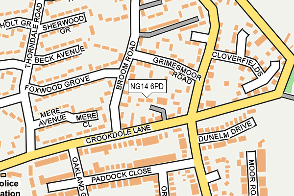 NG14 6PD map - OS OpenMap – Local (Ordnance Survey) NG14 6PD map - OS OpenMap – Local (Ordnance Survey)