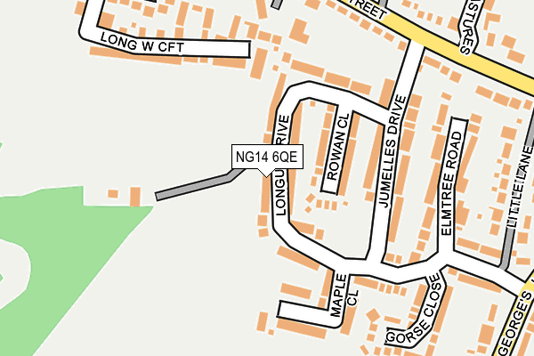 NG14 6QE map - OS OpenMap – Local (Ordnance Survey) NG14 6QE map - OS OpenMap – Local (Ordnance Survey)