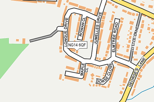 NG14 6QF map - OS OpenMap – Local (Ordnance Survey) NG14 6QF map - OS OpenMap – Local (Ordnance Survey)