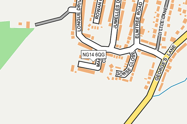 NG14 6QG map - OS OpenMap – Local (Ordnance Survey) NG14 6QG map - OS OpenMap – Local (Ordnance Survey)