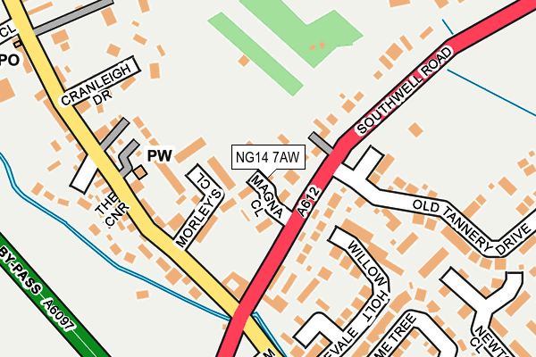 NG14 7AW map - OS OpenMap – Local (Ordnance Survey) NG14 7AW map - OS OpenMap – Local (Ordnance Survey)