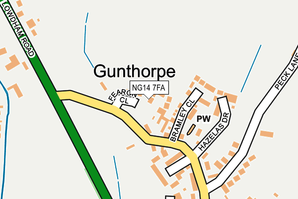 NG14 7FA map - OS OpenMap – Local (Ordnance Survey)