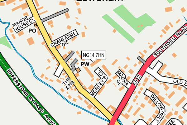 NG14 7HN map - OS OpenMap – Local (Ordnance Survey) NG14 7HN map - OS OpenMap – Local (Ordnance Survey)