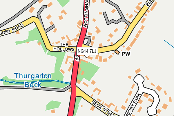 NG14 7LJ map - OS OpenMap – Local (Ordnance Survey) NG14 7LJ map - OS OpenMap – Local (Ordnance Survey)