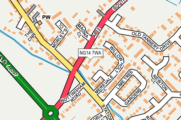 NG14 7WA map - OS OpenMap – Local (Ordnance Survey) NG14 7WA map - OS OpenMap – Local (Ordnance Survey)