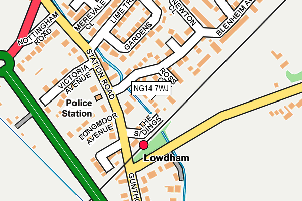 NG14 7WJ map - OS OpenMap – Local (Ordnance Survey) NG14 7WJ map - OS OpenMap – Local (Ordnance Survey)