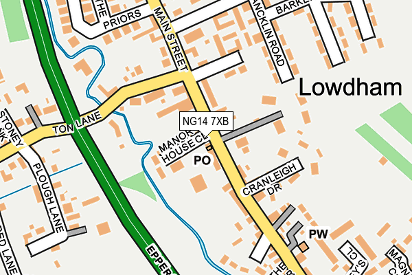 NG14 7XB map - OS OpenMap – Local (Ordnance Survey) NG14 7XB map - OS OpenMap – Local (Ordnance Survey)