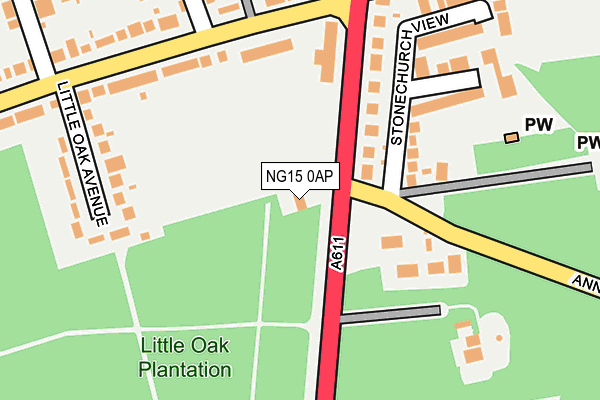NG15 0AP map - OS OpenMap – Local (Ordnance Survey) NG15 0AP map - OS OpenMap – Local (Ordnance Survey)