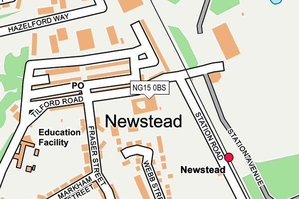 NG15 0BS map - OS OpenMap – Local (Ordnance Survey) NG15 0BS map - OS OpenMap – Local (Ordnance Survey)