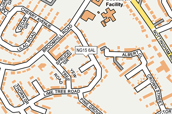 NG15 6AL map - OS OpenMap – Local (Ordnance Survey) NG15 6AL map - OS OpenMap – Local (Ordnance Survey)
