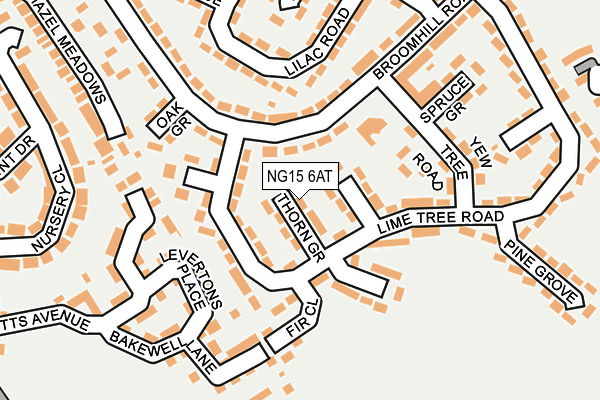 NG15 6AT map - OS OpenMap – Local (Ordnance Survey) NG15 6AT map - OS OpenMap – Local (Ordnance Survey)