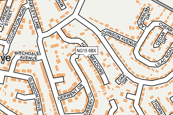 NG15 6BX map - OS OpenMap – Local (Ordnance Survey) NG15 6BX map - OS OpenMap – Local (Ordnance Survey)