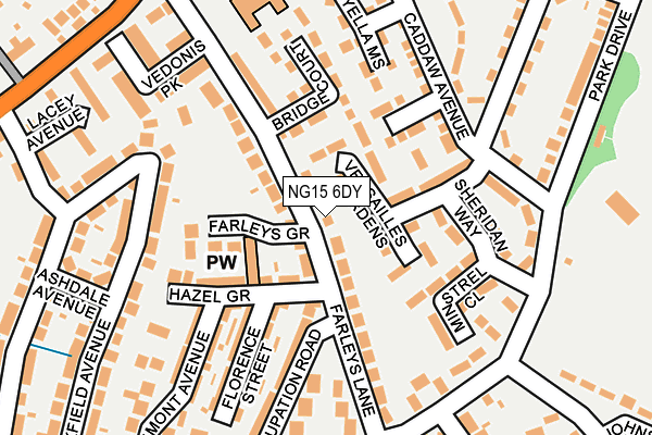 NG15 6DY map - OS OpenMap – Local (Ordnance Survey) NG15 6DY map - OS OpenMap – Local (Ordnance Survey)