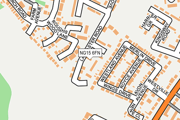 NG15 6FN map - OS OpenMap – Local (Ordnance Survey) NG15 6FN map - OS OpenMap – Local (Ordnance Survey)