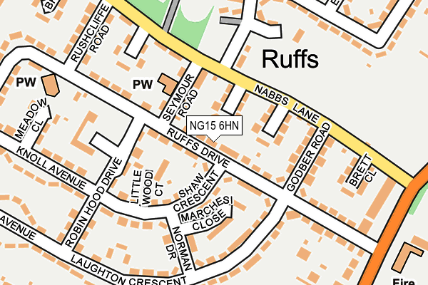NG15 6HN map - OS OpenMap – Local (Ordnance Survey)