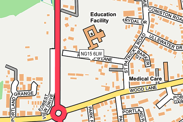 NG15 6LW map - OS OpenMap – Local (Ordnance Survey) NG15 6LW map - OS OpenMap – Local (Ordnance Survey)