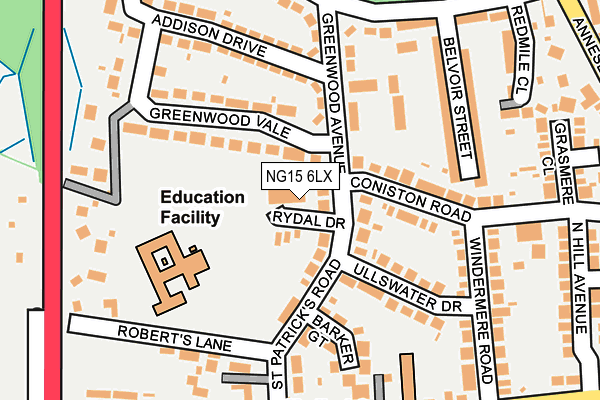 NG15 6LX map - OS OpenMap – Local (Ordnance Survey) NG15 6LX map - OS OpenMap – Local (Ordnance Survey)