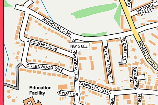 NG15 6LZ map - OS OpenMap – Local (Ordnance Survey) NG15 6LZ map - OS OpenMap – Local (Ordnance Survey)