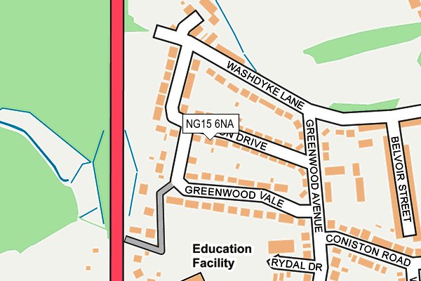 NG15 6NA map - OS OpenMap – Local (Ordnance Survey) NG15 6NA map - OS OpenMap – Local (Ordnance Survey)