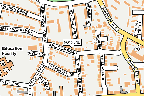 NG15 6NE map - OS OpenMap – Local (Ordnance Survey) NG15 6NE map - OS OpenMap – Local (Ordnance Survey)